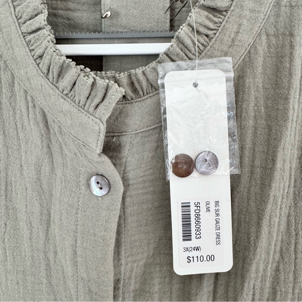NWT Soft Surroundings Big Sur Gauze Dress Size 3X (24W) - Picture 7 of 15